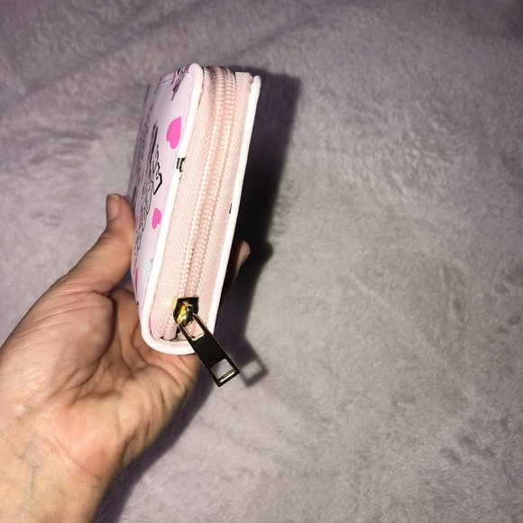 Minnie Mouse zipped long Heart Wallet Card Holder cute birthday gift 7.6x4x1 New - Picture 4 of 7